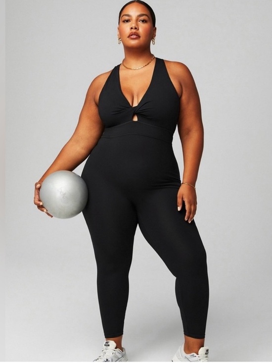 Fabletics Pants - Fabletics Oasis Twist Front Black Jumpsuit